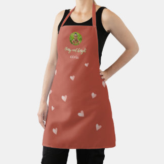 Cute Holiday Pink Heart Hand-painted Apron