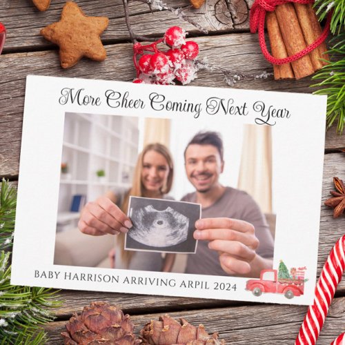 Cute Holiday Pregnancy Photo Announcement