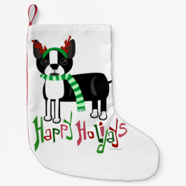 Cute Holiday Pup Small Christmas Stocking