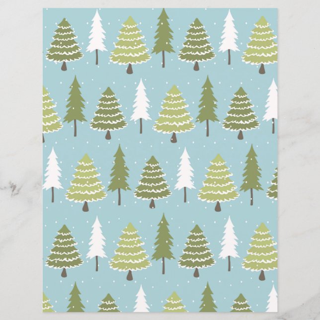 Cute Holiday Raccoons Scrapbook Paper (Back)