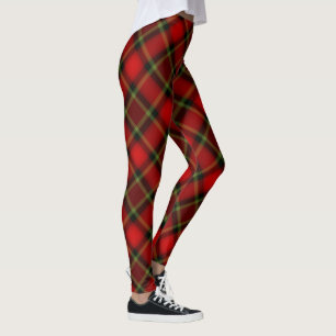 Cute Holiday Red Green Plaid Christmas Leggings
