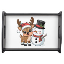 Cute Holiday Reindeer & Snowman.