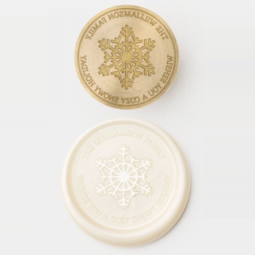 Cute Holiday Season Frosty Snow Flake Ice Crystal Wax Seal Stamp