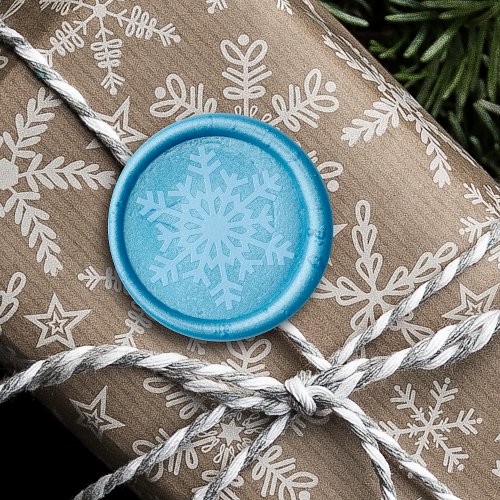 Cute Holiday Season Frosty Snow Flake Ice Crystal Wax Seal Stamp