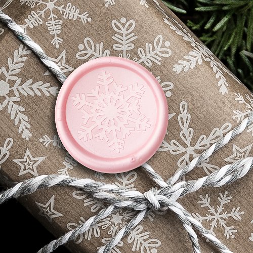 Cute Holiday Season Frosty Snow Flake Ice Crystal Wax Seal Sticker