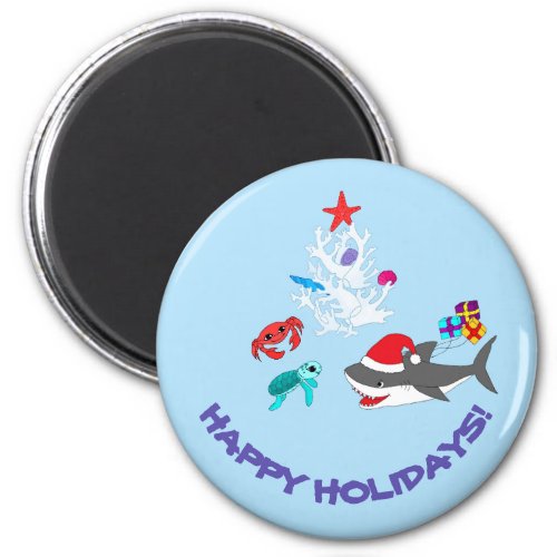 Cute Holiday Shark Magnet