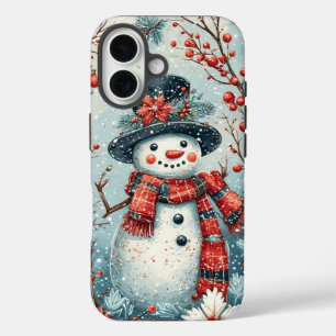Cute Holiday Snowman iPhone 16 Case