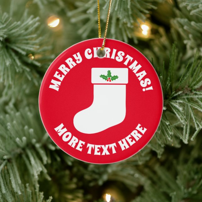 Cute Holiday stocking sock Christmas tree ornament (Tree)