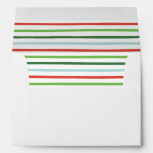Cute Holiday Stripes Envelope