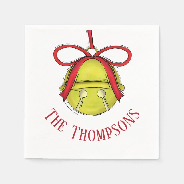 Cute Holiday Whimsical Custom Family Christmas Napkins (Front)