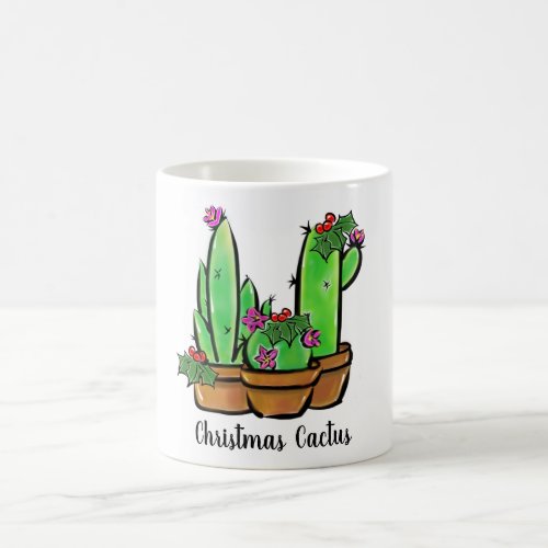 Cute holiday Xmas Cactus cacti succulents  Coffee Mug