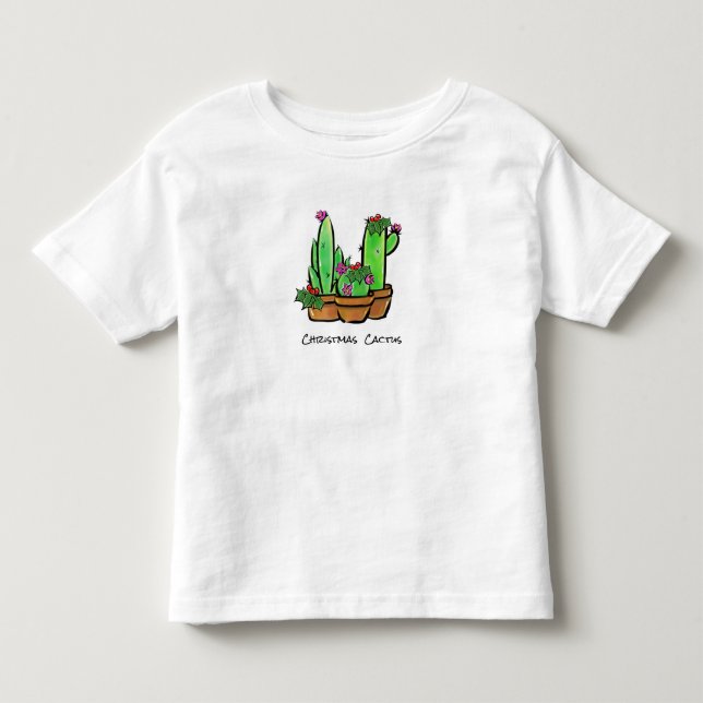 Cute holiday Xmas Cactus cacti succulents  Toddler T-shirt (Front)
