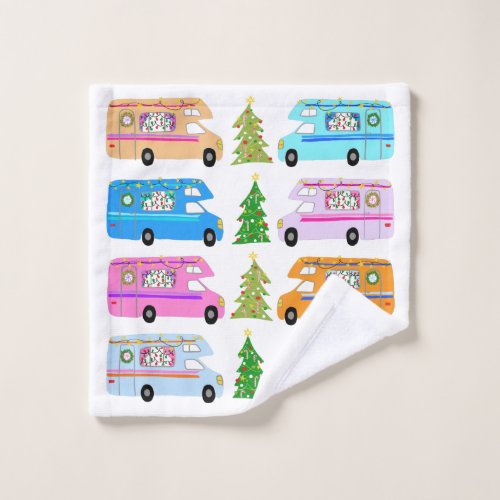 Cute Holiday Xmas RV Camper Motorhome Christmas Wash Cloth