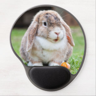 Cute Holland Lop Dwarf Bunny Rabbit Gel Mouse Pad