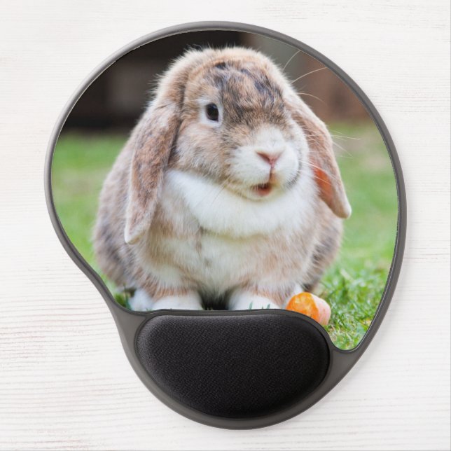 Cute Holland Lop Dwarf Bunny Rabbit Gel Mouse Pad (Front)