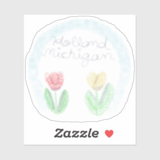 Cute Holland Michigan Tulips in Watercolor Sticker