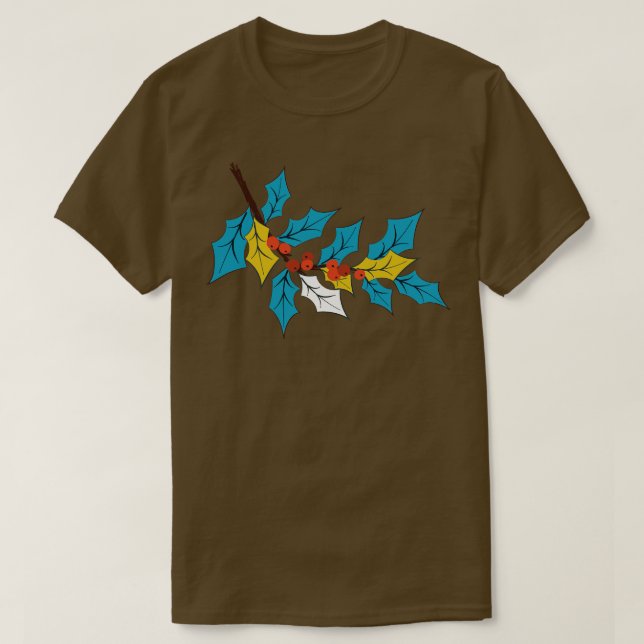 Cute Holly Branch T-Shirt (Design Front)