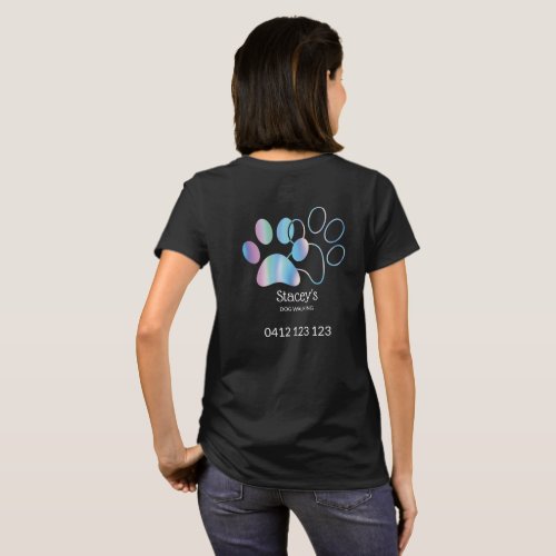 Cute Holographic Dog Walker Groomer T_Shirt