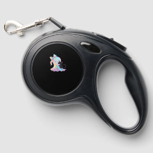 Cute Holographic Ghost Hugging Black Cat Cozy Girl Retractable Pet Leash