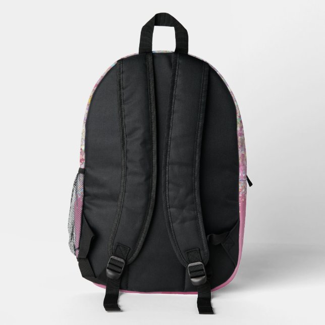 Cute Holographic Glitter Pink Girly Printed Backpack | Zazzle