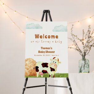Cute Holy Cow Baby Shower Welcome Sign