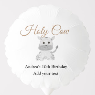 Cute holy cow farm animal birthday add name waterc balloon