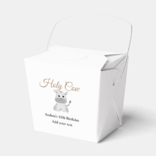 Cute holy cow farm animal birthday add name waterc favor boxes