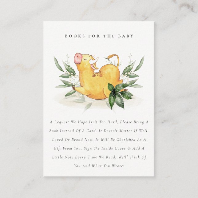 Cute Holy Cow Farm Foliage Books For Baby Shower Enclosure Card (Front)