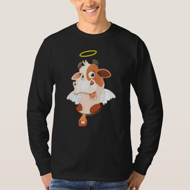 Cute Holy Cow Heavenly Cattle Pun Tee (Front)