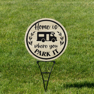 cute home camping word art sign
