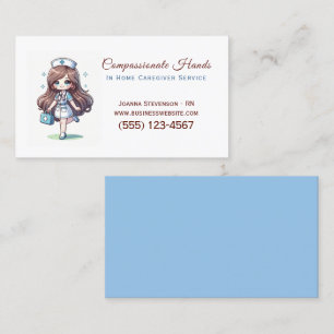 Cute Home Health Care Nurse Service Business Card