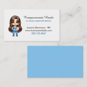Cute Home Health Care Nurse Service Business Card