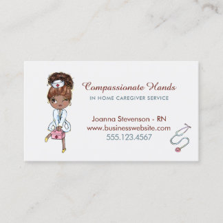 Cute Home Health Care Nurse Service Business Card