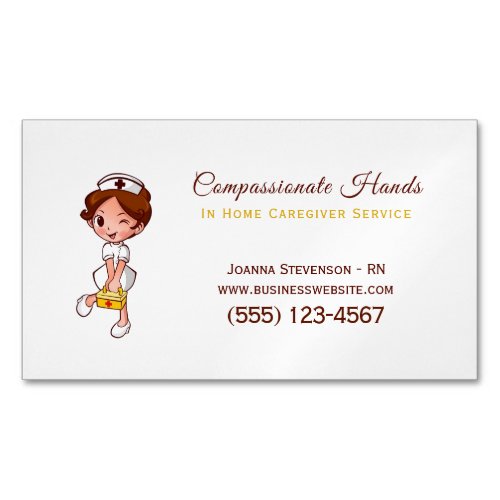 Cute Home Health Care Nurse Service Business Card
