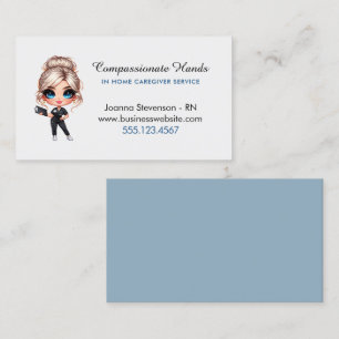 Cute Home Health Care Nurse Service Business Card