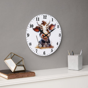 cute home or office cow lovers large clock
