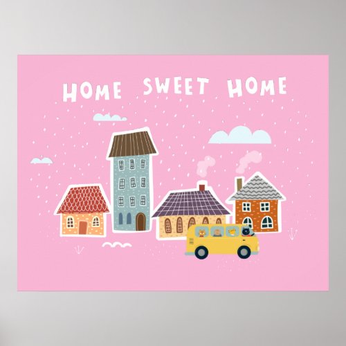 Cute Home Sweet Home Cats In Van Poster
