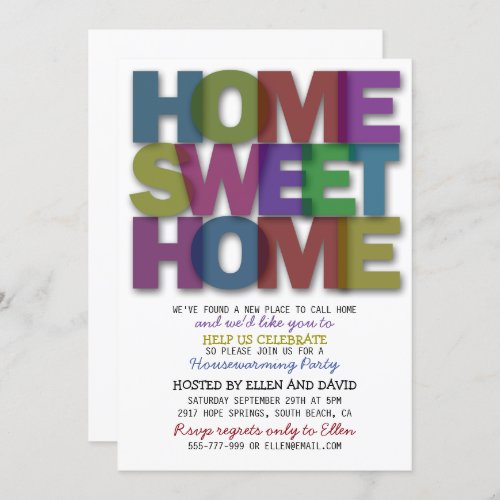 Cute Home Sweet Home Housewarming Invitations