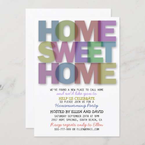 Cute Home Sweet Home Housewarming Invitations