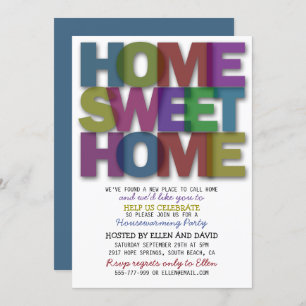 Cute Home Sweet Home Housewarming Invitations