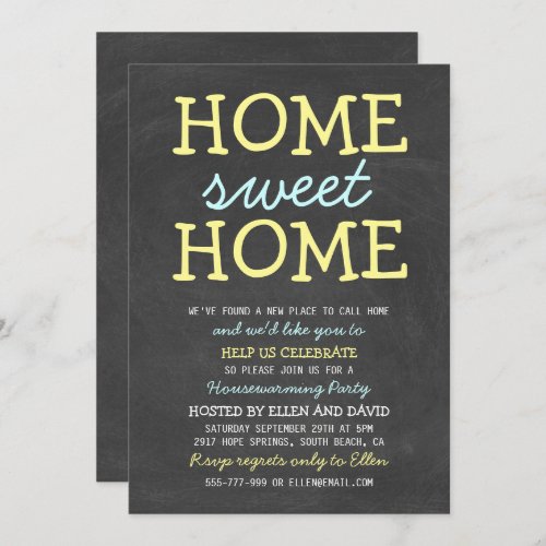 Cute Home Sweet Home Housewarming Invitations