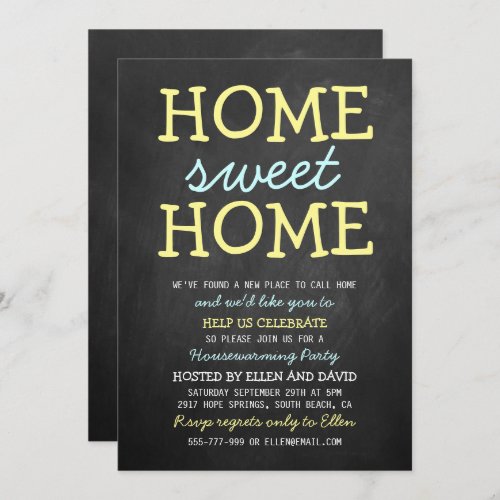 Cute Home Sweet Home Housewarming Invitations