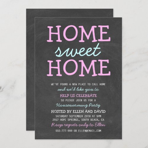 Cute Home Sweet Home Housewarming Invitations