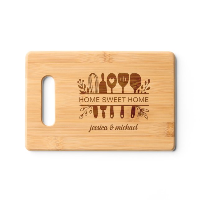 Discover Cute Home Sweet Home Personalized Cutting Board