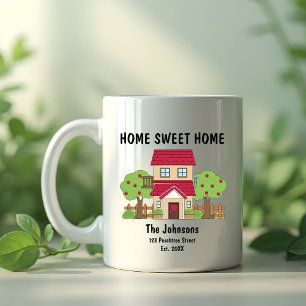 Cute Home Sweet Home Red House Housewarming Coffee Mug