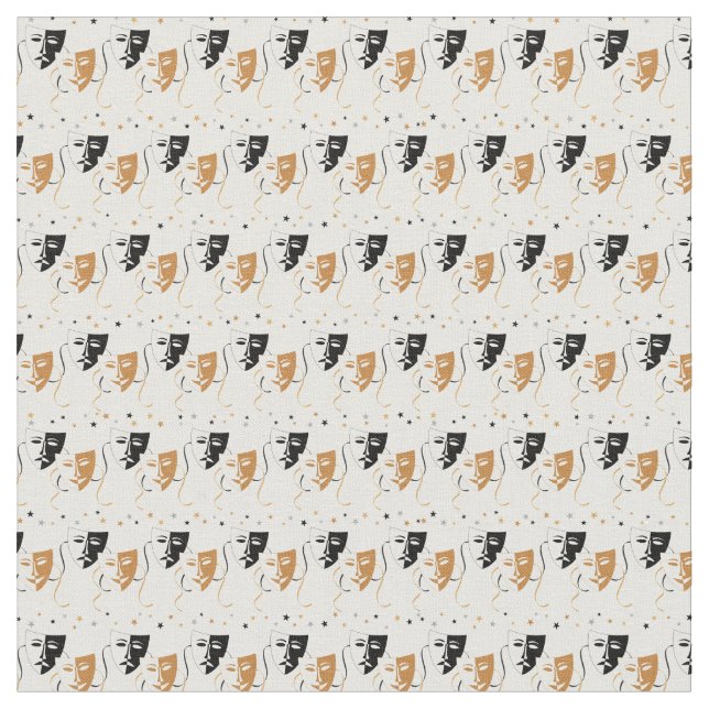 Cute home theater movie mask pattern material fabric (Close Up)