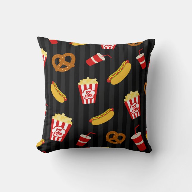 Cute home theater pattern decor pillow (Front)