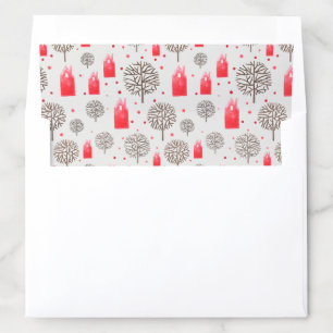 Cute Home Trees Pattern Smoke White or Any Color Envelope Liner