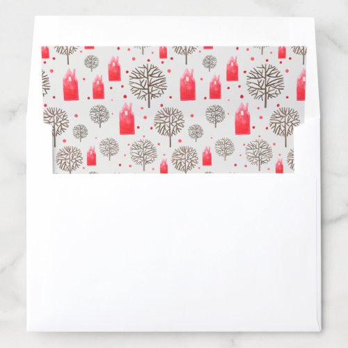 Cute Home Trees Pattern  Smoke White or Any Color Envelope Liner