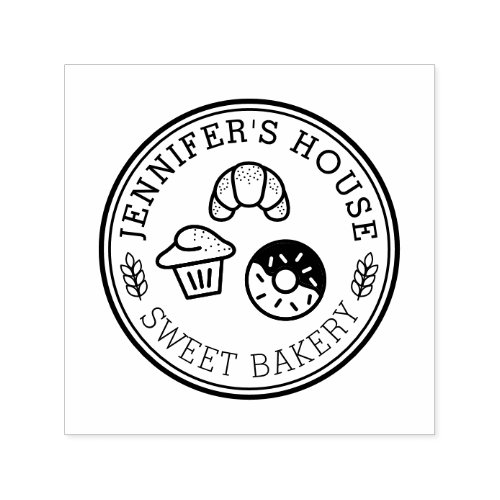 Cute Homemade Bakery Personalized Logo Circular Self_inking Stamp